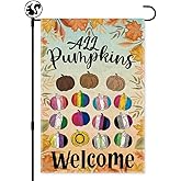 LAGZDFC All Pumpkins Welcome Thanksgiving Garden Flag, Double Sided Farmhouse Lawn Outdoor Decor Yard Flags, Inclusive Equality Diversity Halloween Pumpkins Banner, LGBTQ Flag Gifts, Pride Ally Flags