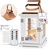 HN HAIINAA Memorial Lantern with Remote, Hummingbird Bereavement Sympathy Gifts for Loss of Loved One Memorial Gifts for Loss of Mother Loss of Father Remembrance Gifts Thoughtful Funeral Gifts