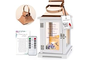 HN HAIINAA Memorial Lantern with Remote, Hummingbird Bereavement Sympathy Gifts for Loss of Loved One Memorial Gifts for Loss of Mother Loss of Father Remembrance Gifts Thoughtful Funeral Gifts