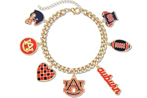GLBCC Game Day Bracelet Football University College Team Spirit Enamel Icons Charm Bracelets Jewelry Game Day Sports Football Mom Accessories Gifts for Fans