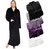 Womens Plush Fleece Bath Robe, Fluffy Long Bathrobe, Great Gift for Mother's Day, Grandma, Daughter, Sister, Wife, Friend