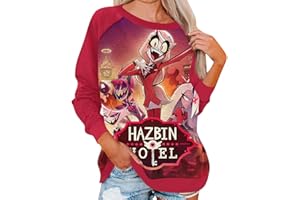 BTLYUIOAPE Hazbin Hotel Merch(Hell Inn) Hazbin Hotel Women'S Round Neck Long Sleeve Sweatshirts Anime Pullover Tops 2024