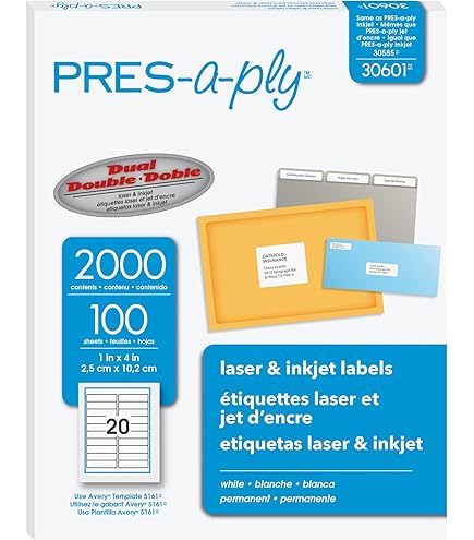 Amazon.com : PRES-a-ply Laser Address Labels, 1 x 2-5/8, White