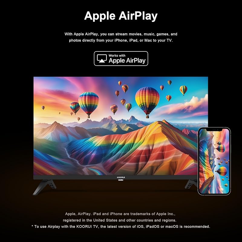 Televisor 32 Pulgadas, QLED Full HD Smart TV sin Marco, K32Q1FFQ-T8