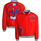 Marvel Boys Bomber Jacket - Avengers Spider-Man Zip Up Quilted Interior Bomber Jackets for Boys Kids Outerwear (7-16)