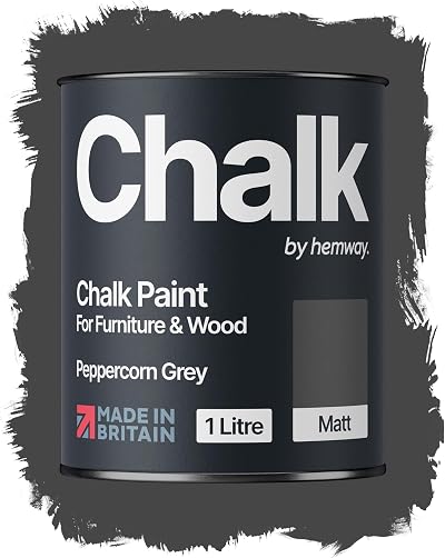 Hemway Chalk Paint Peppercorn Grey 1L Matt Finish Furniture & Walls
