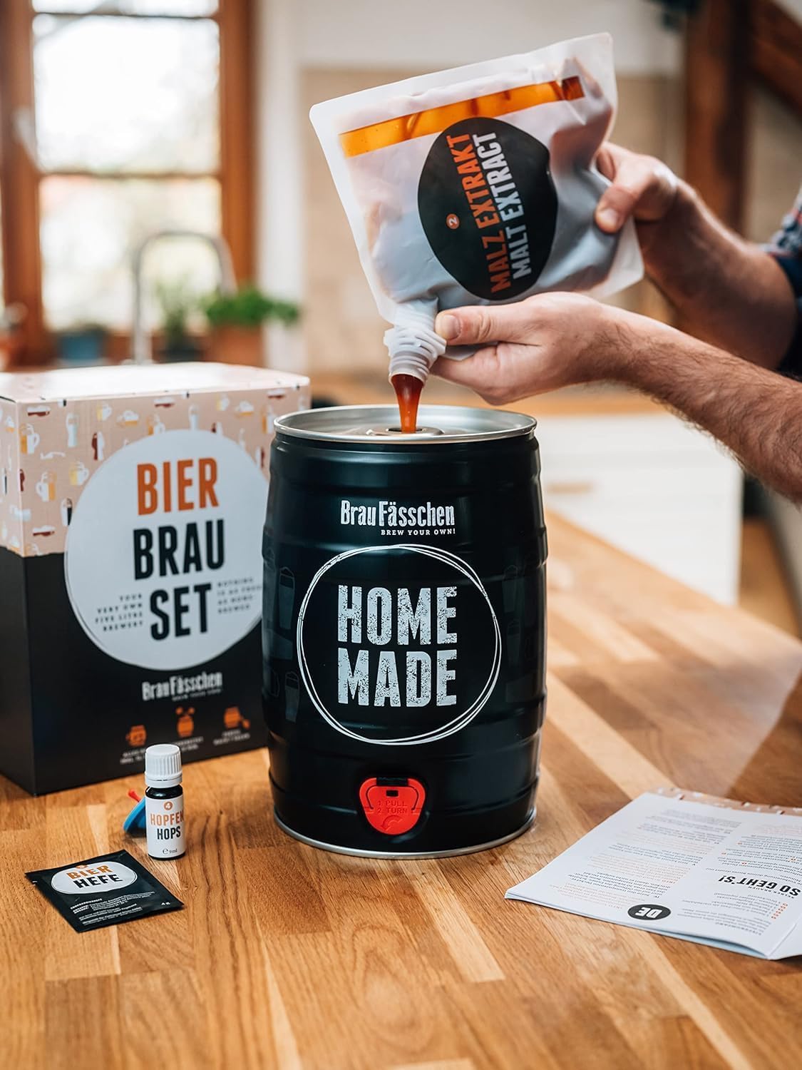braufaesschen |Bierbrauset zum selber brauen | Pils im 5 Liter Fass | In 7 Tagen fertig | Geschenk für Männer, Freund oder Vater | Biergeschenk 4