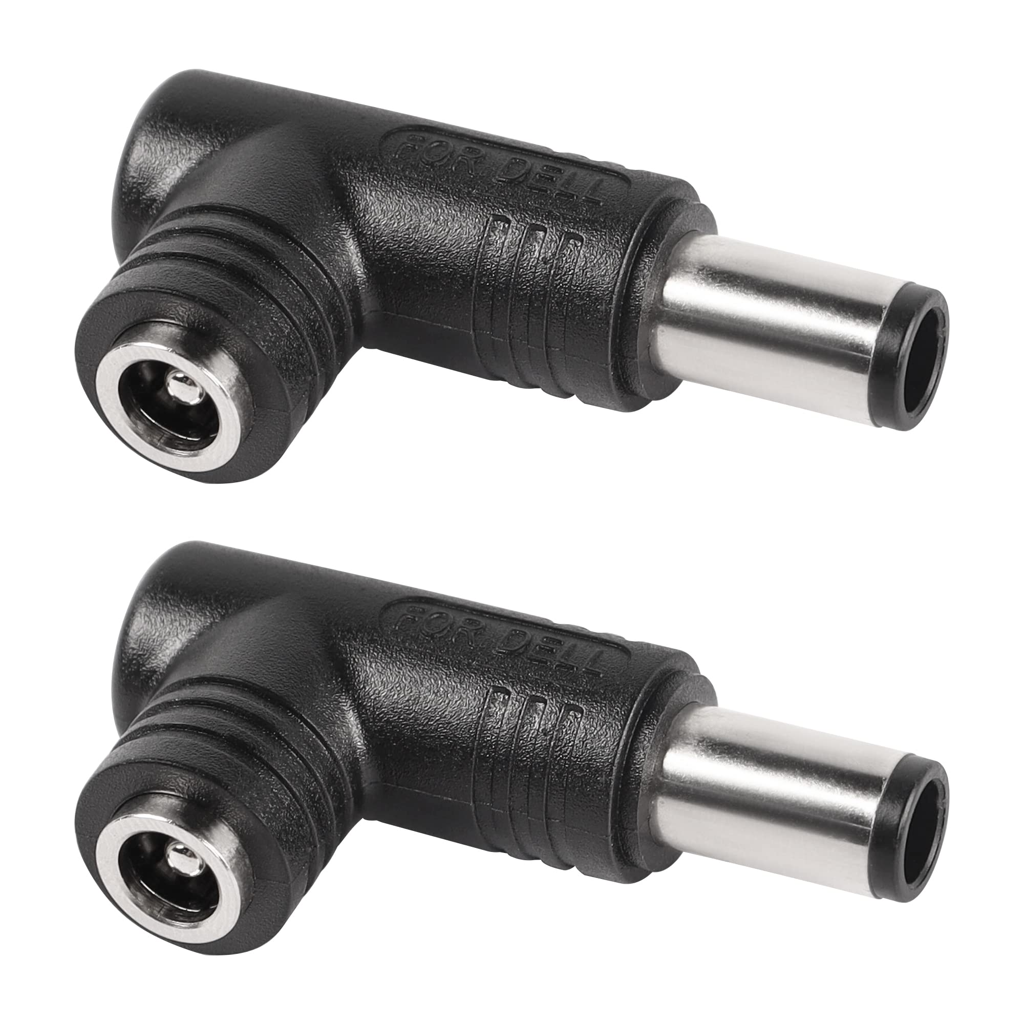 QIANRENON 240W 7.4mm x 5.0mm Laptop 90° angle Adapter Tip DC 5.5 * 2.5mm Female to DC 7.4 * 5.0mm Male Right Angle Connector, DC7450 with 0.6mm Center Pin, for Notebook Computer, 2 Pcs