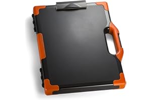 Officemate Carryall Clipboard Storage Box, Letter/Legal Size, Black and Orange (83326)