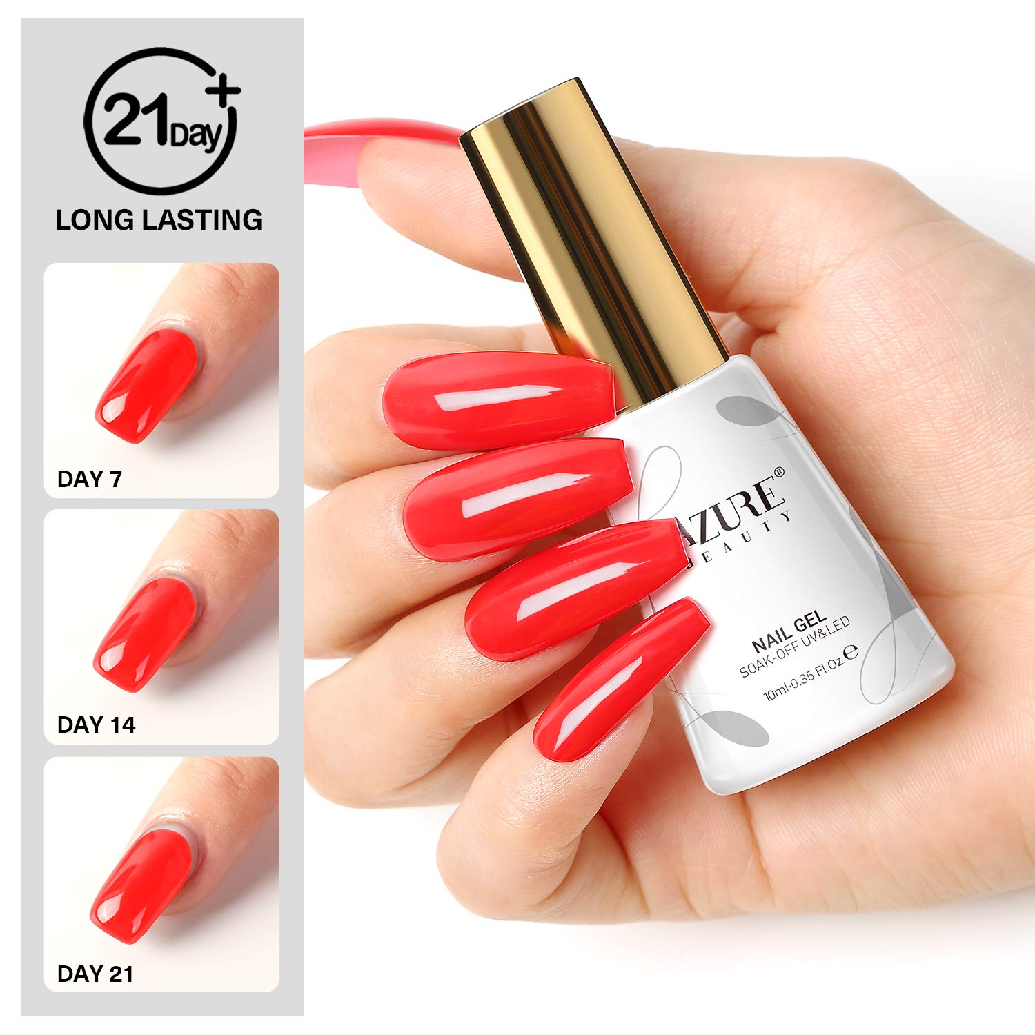 AZUREBEAUTY No Wipe Top Coat and Base Coat Set, 10ml 2 Bottles Soak Off Gel Nail Polish Glossy and Shiny Finish for DIY Nail Beauty at Home Nail Art : Beauty