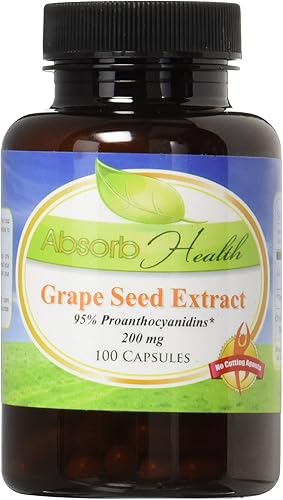 Absorb Health Grape Seed Extract 200mg Capsules, 100 Count