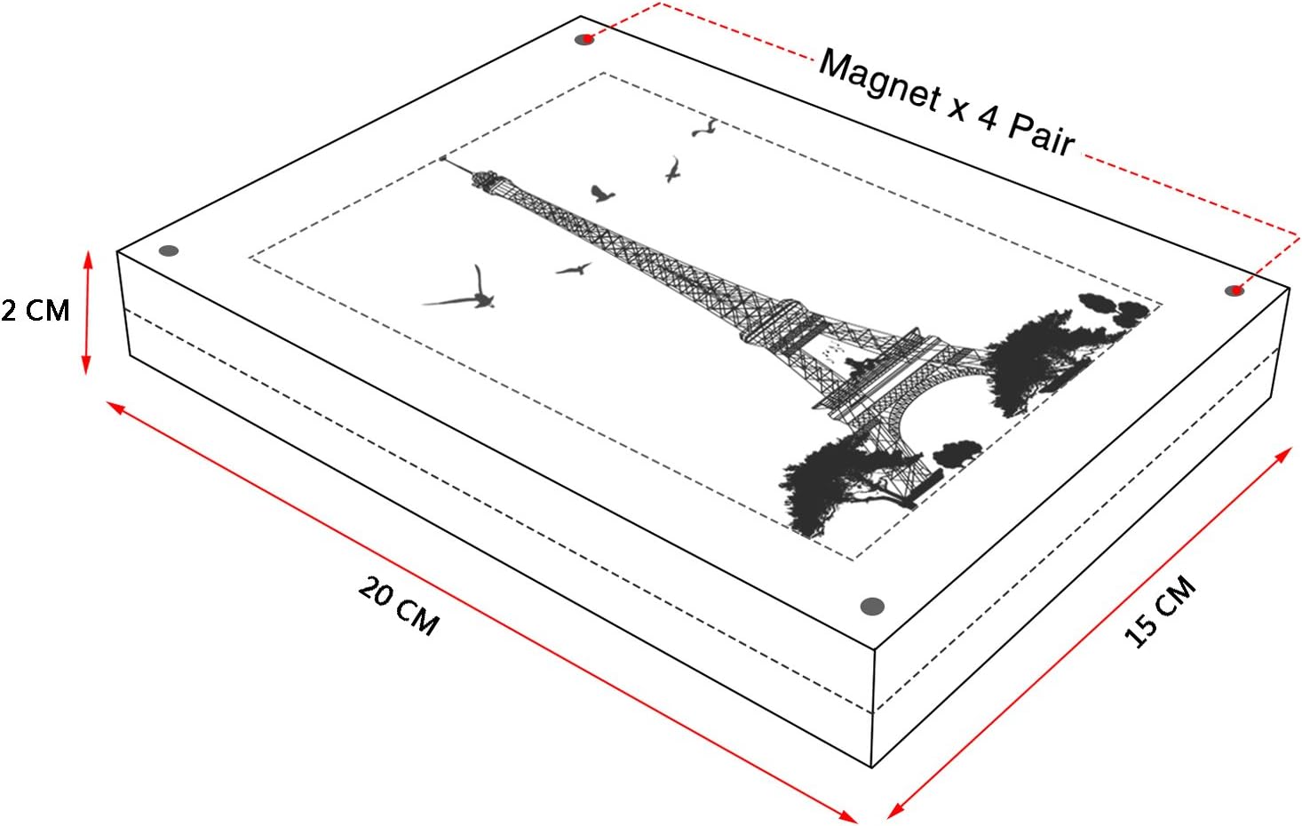 AMEITECH Acrylic Photo Frames 15 x 20 cm, Acrylic Block
