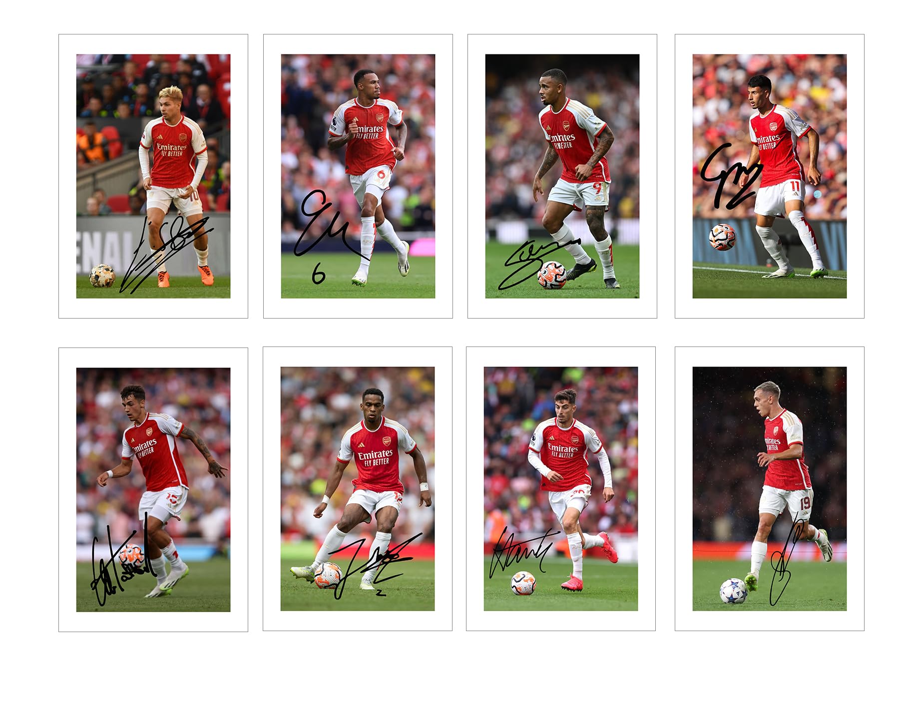 Set of 20 Arsenal 2023/24 Players Signed 6X4 Inch Photo Prints With Pre Printed Signatures Autograph Kids/Men/Women Gift.