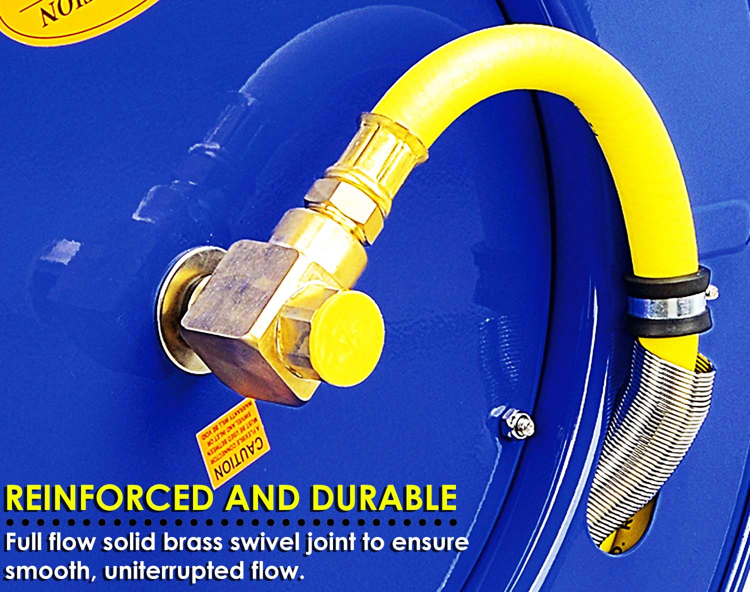 GOODYEAR Air-Hose-Reel Retractable 3/8" Inch x 50' Feet Long Garage Essential Premium Commercial SBR Hose Max 300 Psi Steel Construction Heavy Duty Spring Driven: Industrial & Scientific