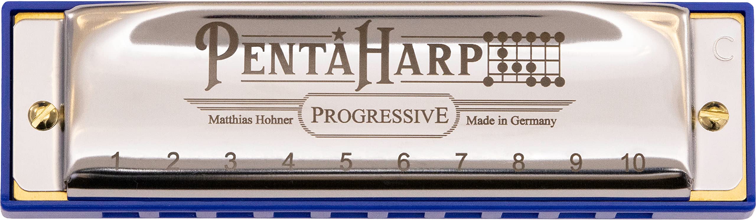 HOHNER Pentaharp Harmonica, Key of G Minor, Stainless steel (M21BX-GM)