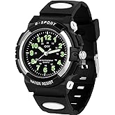 CKV Kids Watch for Boys Girls Ages 5-12, Waterproof Time Teacher Easy to Read Analog Sport Outdoor Children Watches with Soft Band for Kids