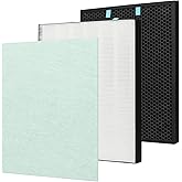Replacement Post and Carbon Pre Filter compatible for Bissell Air400 Air Cleaner Purifier, 1 Pack 2521 Post Filter, 1 Pack 2520 Carbon and 1 Pre Filter, Compared to Part # 2521 and 2520