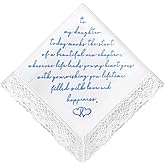 LADY&HOME Something Blue Embroidered Wedding Handkerchief - Mom,Dad,Daughter,Lace Bridal Hankies Wedding Gifts