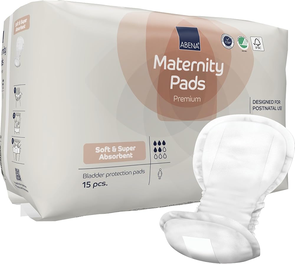 ABENA Premium Maternity Pads Postpartum 15PK Breathable Skin Friendly