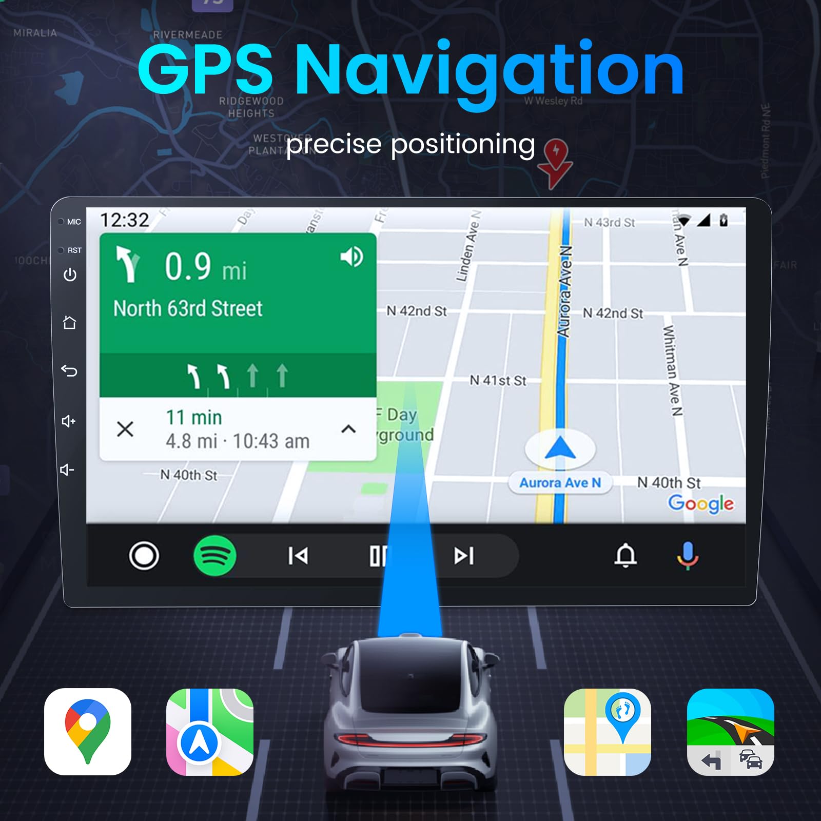 Car Radio Stereo for Honda CRV 2007-2011: 5G WiFi 9 inch 1280 * 800 HD IPS Touchscreen Head Unit Wireless Carplay Android Auto Upgrade GPS Navigation Bluetooth Backup Camera FM EQ HiFi