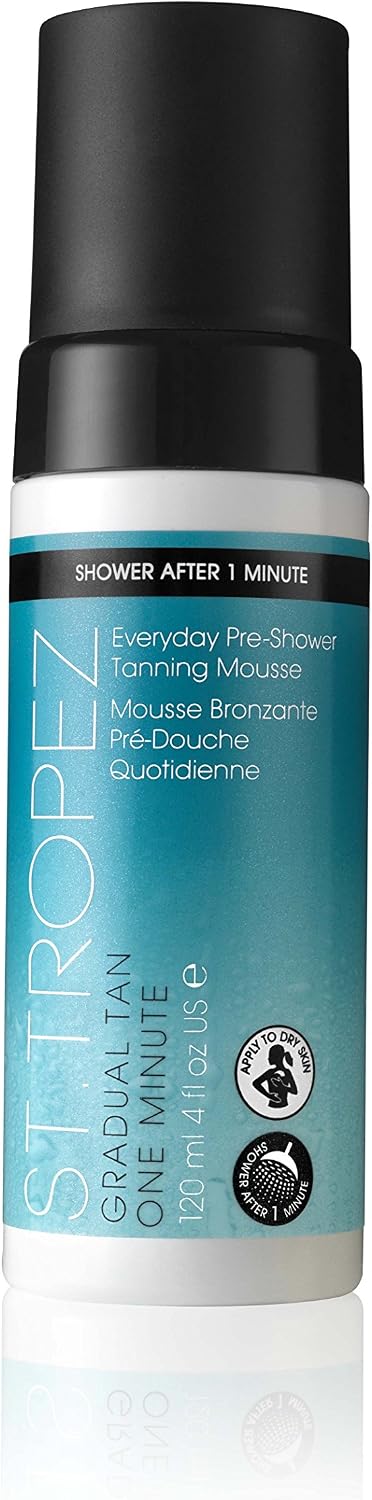 Stez Gradual Tan, 1 Minute Everyday Pre-Shower Tanning Mousse, Everyday Fake Tan, 100 Percent Natural Tanning Active, PETA Certified, 120 ml