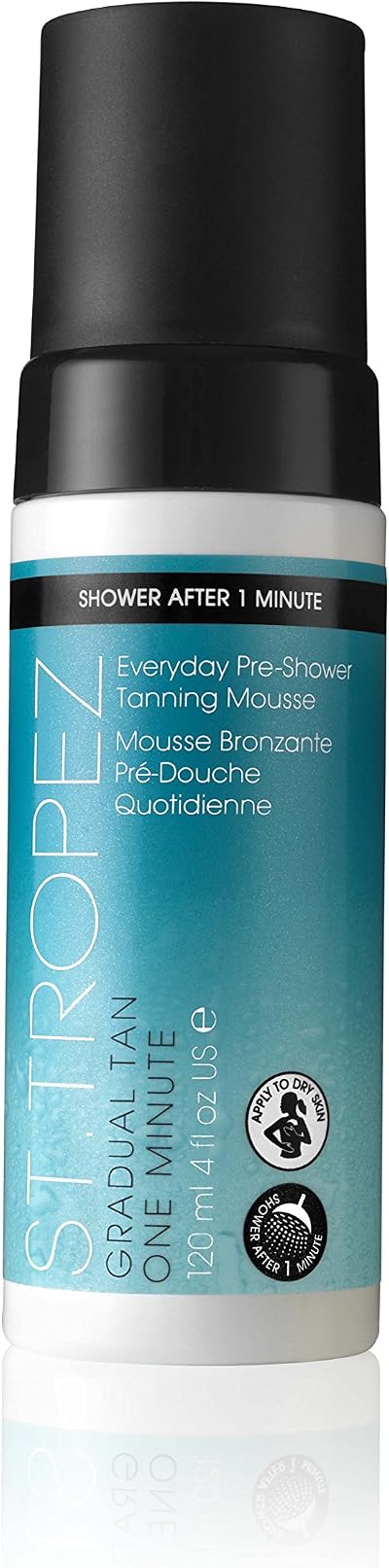 St.Tropez Gradual Tan Mousse 120ml, 1 Minute Pre-Shower Everyday Fake Tan, PETA