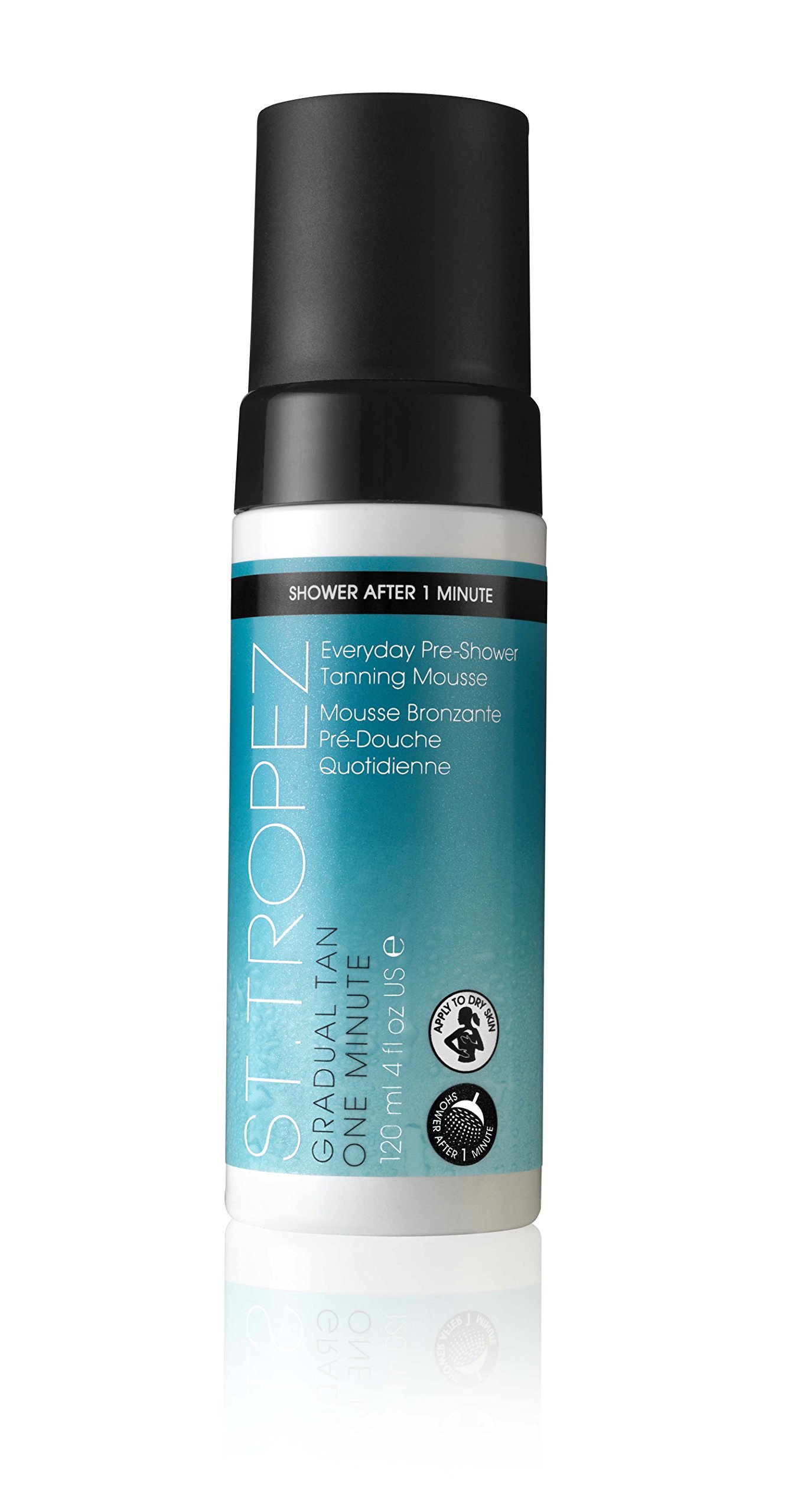 St.Tropez Gradual Tan, 1 Minute Everyday Pre-Shower Tanning Mousse, Everyday Fake Tan, 100 Percent Natural Tanning Active, PETA Certified, 120 ml