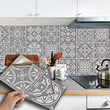 Tile Style Decals 48 Grey Mosaic Tile Stickers 6 inch 48 stickers view 5