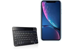 BoxWave Keyboard Compatible with Apple iPhone XR (Keyboard SlimKeys Bluetooth Keyboard, Portable Keyboard with Integrated Commands for Apple iPhone XR - Jet Black