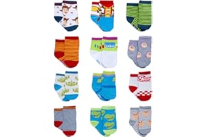 Disney Baby Boys Socks - 12 Pack Soft Newborn Baby Socks Character Prints - Cute Newborn and Infant Socks (0-24M)