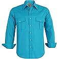 COEVALS CLUB Men's Western Cowboy Long Sleeve Pearl Snap Casual Work Shirts