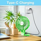 VersionTech Hand Held Fan Portable USB Rechargeable 3 Speeds Green view 8