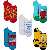Peanuts Women's 5 Pack No Show Socks