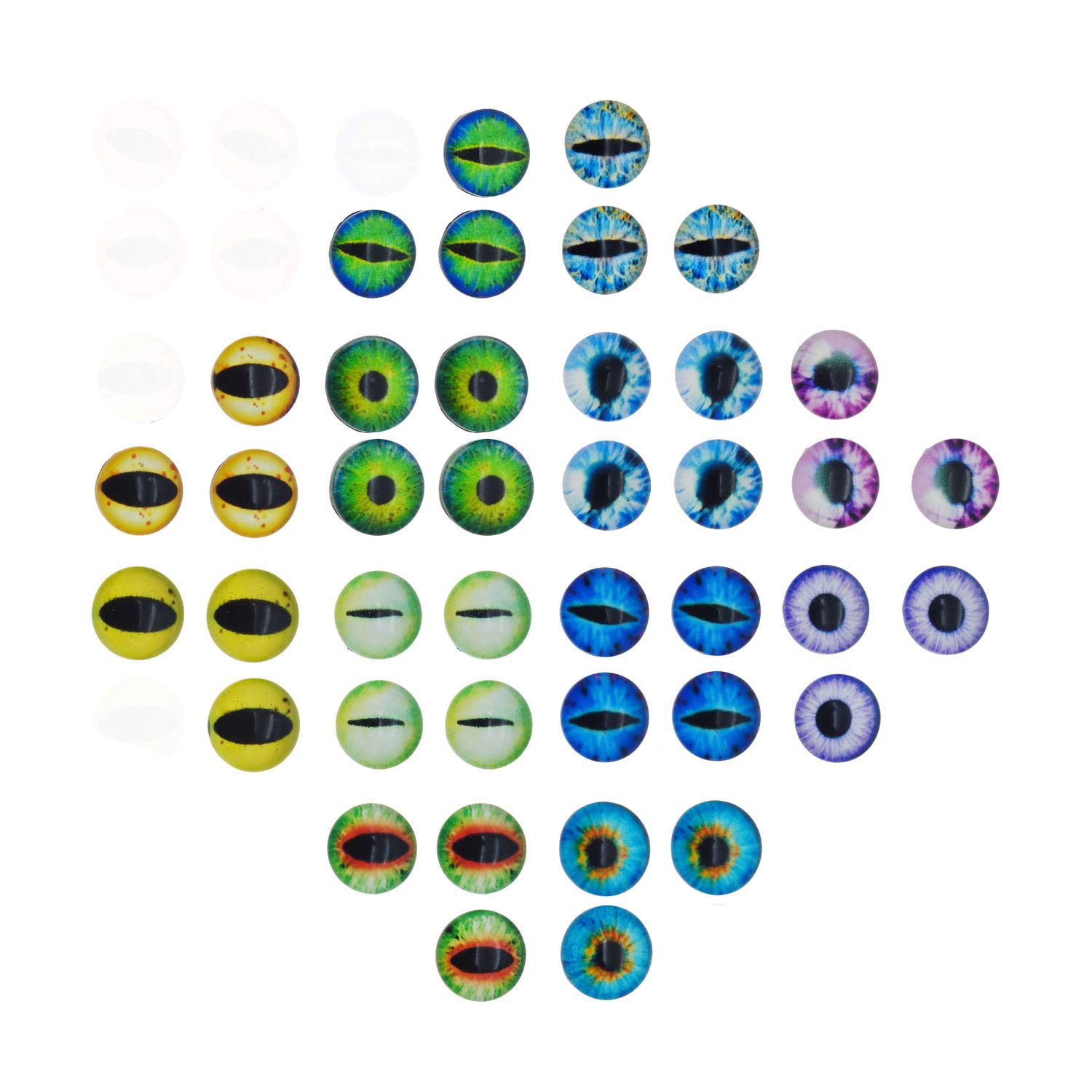 Julie Wang 100PCS 20MM Dragon Eye Flatback Glass Cabochon for Animal Cat Eyes Jewelry Making Crafts DIY Supplies