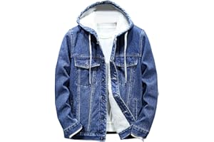 Men's Sherpa Fleece Lined Denim Jacket Warm Winter Trucker Jacket Cowboy Jean Jacket Winter Warm Hoodies