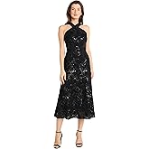 Maggy London Womens Halter Neck Midi Dress