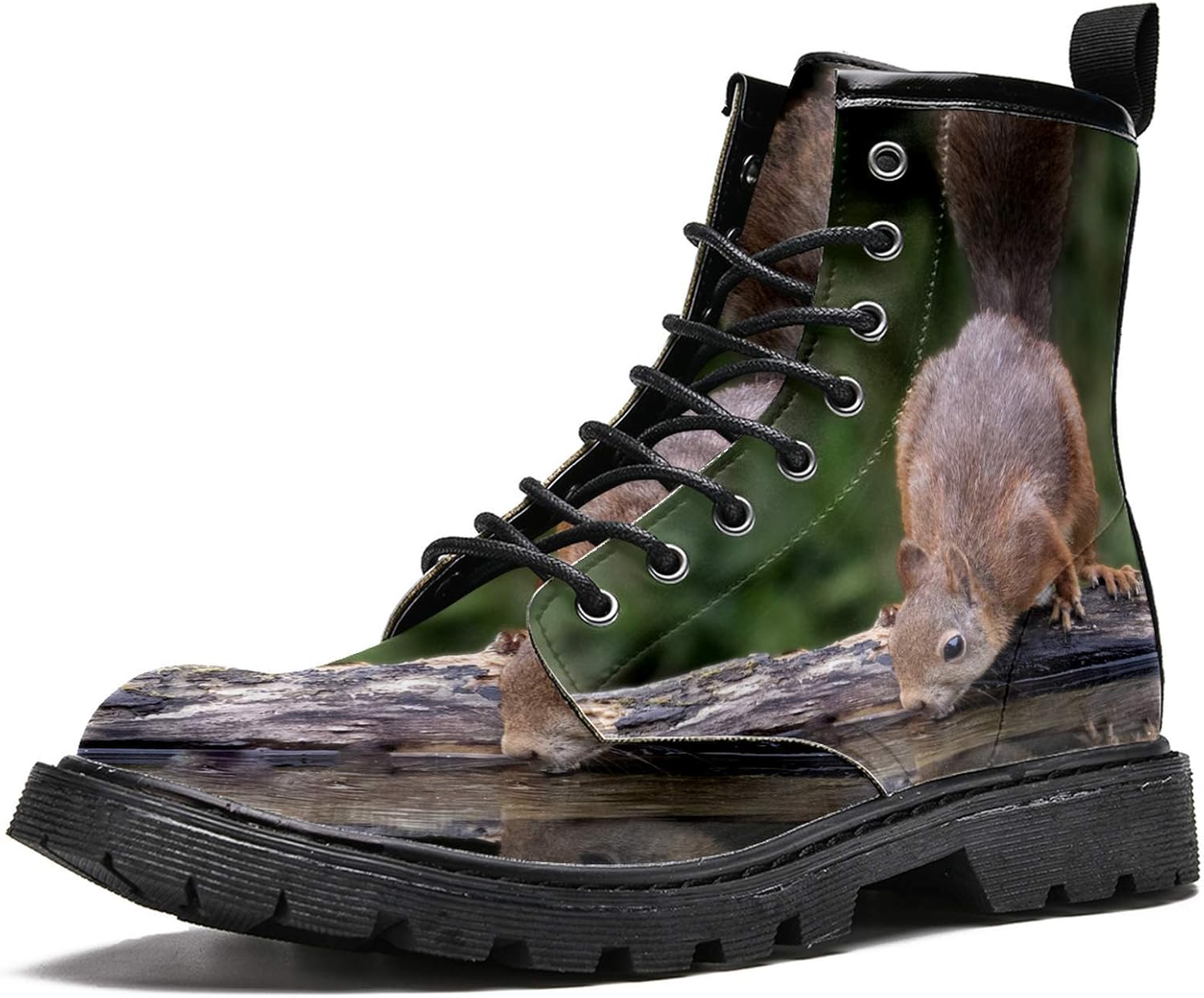 MAPOLO Boots for Women A Squirrel Drinking Print Fashion