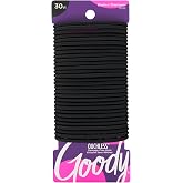 Goody Ouchless Elastic Hair Ties, 30 Ct, Black, 4MM Rubber Bands, Pain-Free | Hair Styling Accessories for Women &amp; Men, Made for Long-Lasting Braids, Ponytails &amp; More, No Pull or Damage, All Hair Types