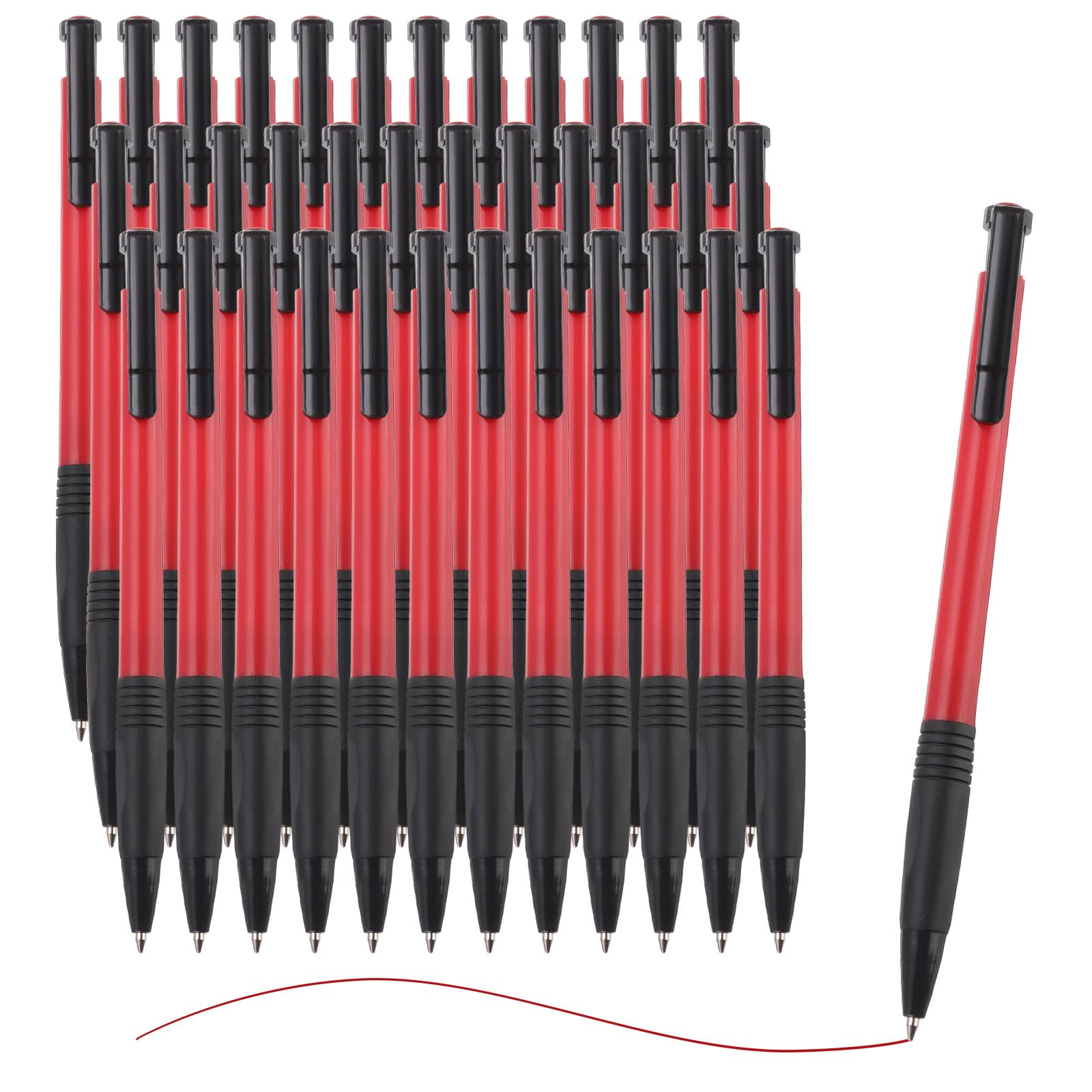 M&G Ballpoint Pen 0.7mm, 36pcs Retractable Fine Point Red Ink Click Ball Point Pen Writing Supplies for Journaling Home Office Classroom, Red