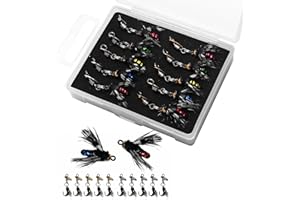 Narcilors 10 Pcs Fly Fishing Flies Kit Dry Flies Wet Flies Streamers Nymphs Popper Flys Kit Fly Fishing Trout Bass Flies Fish