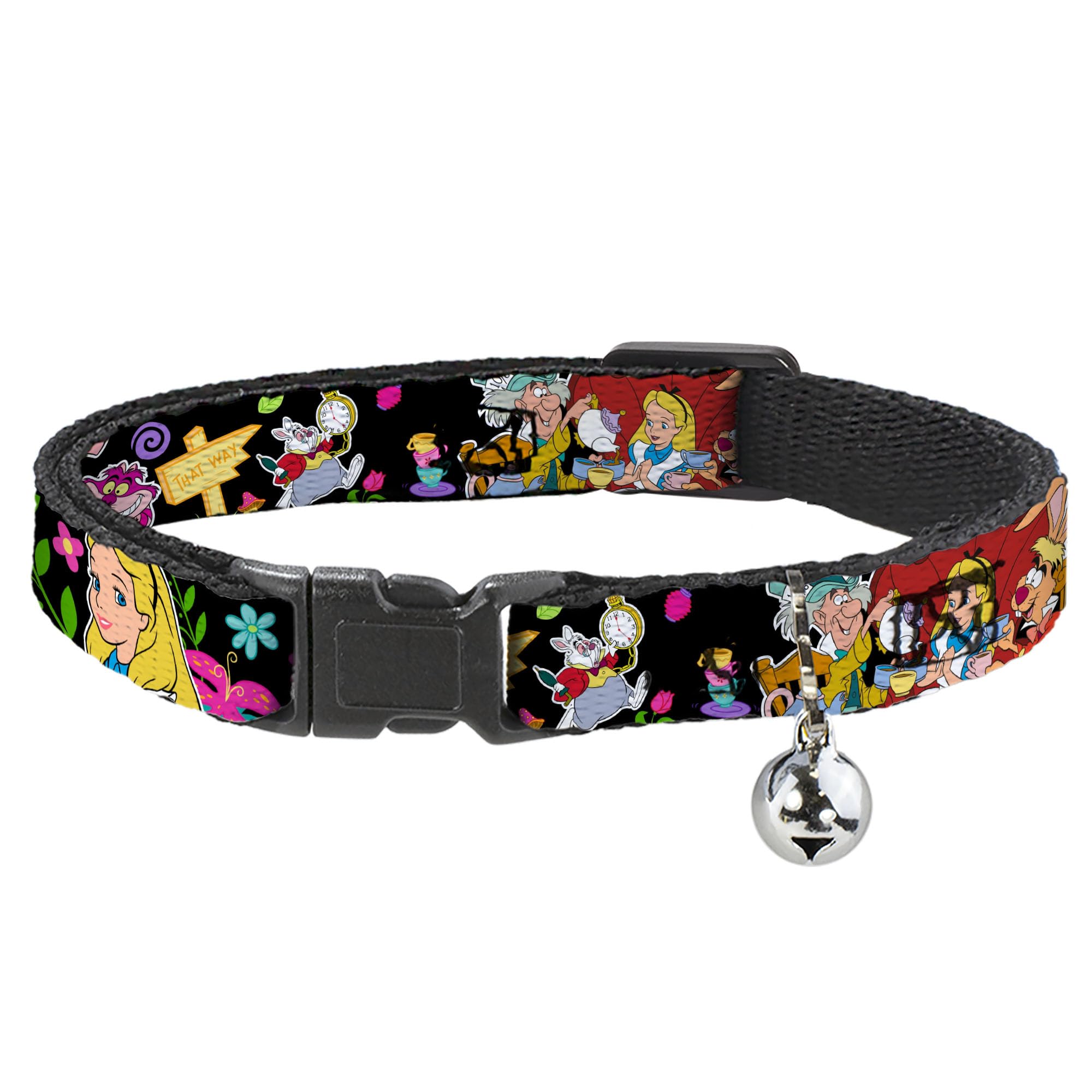 Buckle-Down Breakaway Cat Collar - Alice's Encounters in Wonderland - 1/2" Wide - Fits 8-12" Neck - Medium