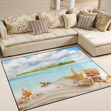 Amazon Com Alaza Summer Sea Beach Shell Starfish Area Rug For