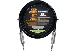 WORLDS BEST CABLES 15 Foot - Canare 4S11 Speaker Cable Terminated with Heavy-Duty 1/4 Inch Jumbo Sized Plug - TS Connectors - Custom Made