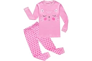 KikizYe Little Big Girls Pajamas Set Long Sleeve PJs 100% Cotton Pyjamas