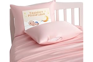 NTBAY Zippered Silk Satin Toddler Pillowcases - 2 Pack Hidden Zipper 13x18 Pillowcases - Luxury and Silky Baby Travel Pillow Covers, Pink