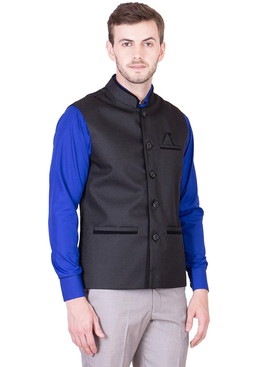 bis creations men's cotton jacket blue