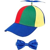 Framendino, Propeller Hat Detachable Helicopter Top Cap Brim Baseball Hats with Adjustable Bow Tie for Adult