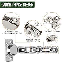 2-Pack Cabinet Hinges, 175/165 Degree Half Overlay
