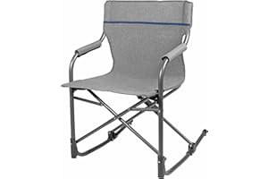 Zenithen Limited Foldable Portable Rocking Director's Chair Perfect for Sporting Events, Outdoor Activities, Camping, Patio Furniture, and Relaxing, Grey