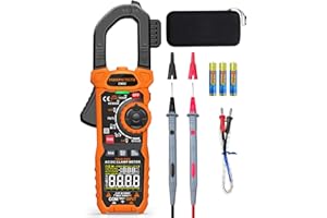 Clamp Meter POROMETISTO Digital Inrush Clamp Multimeter 1000A TRMS 6000 Counts, Amp Voltage Tester with VFD, LOZ Mode，Measures AC/DC Current Voltage NCV Temperature Resistance Capacitance Frequency